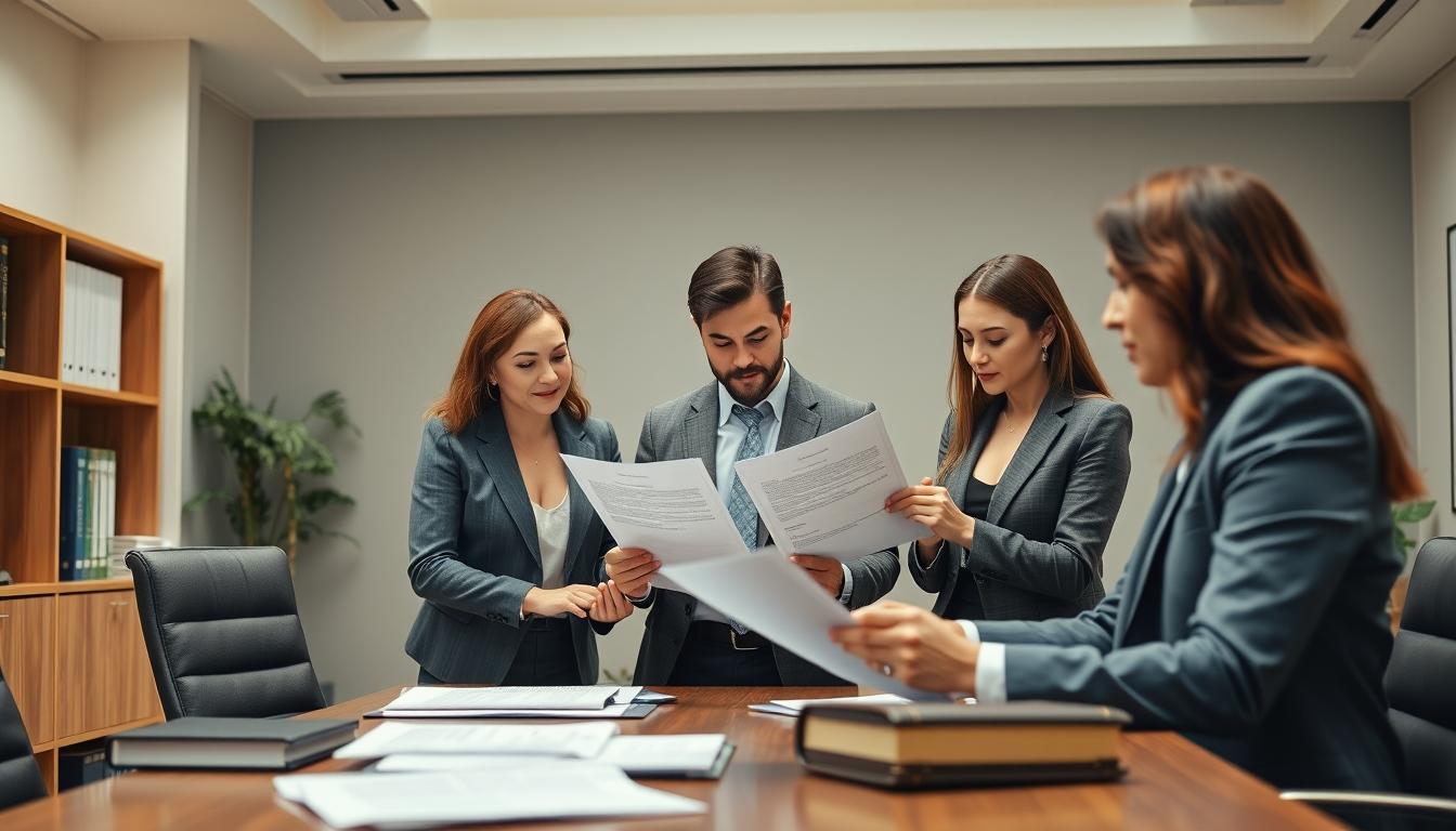 Family reviewing legal documents